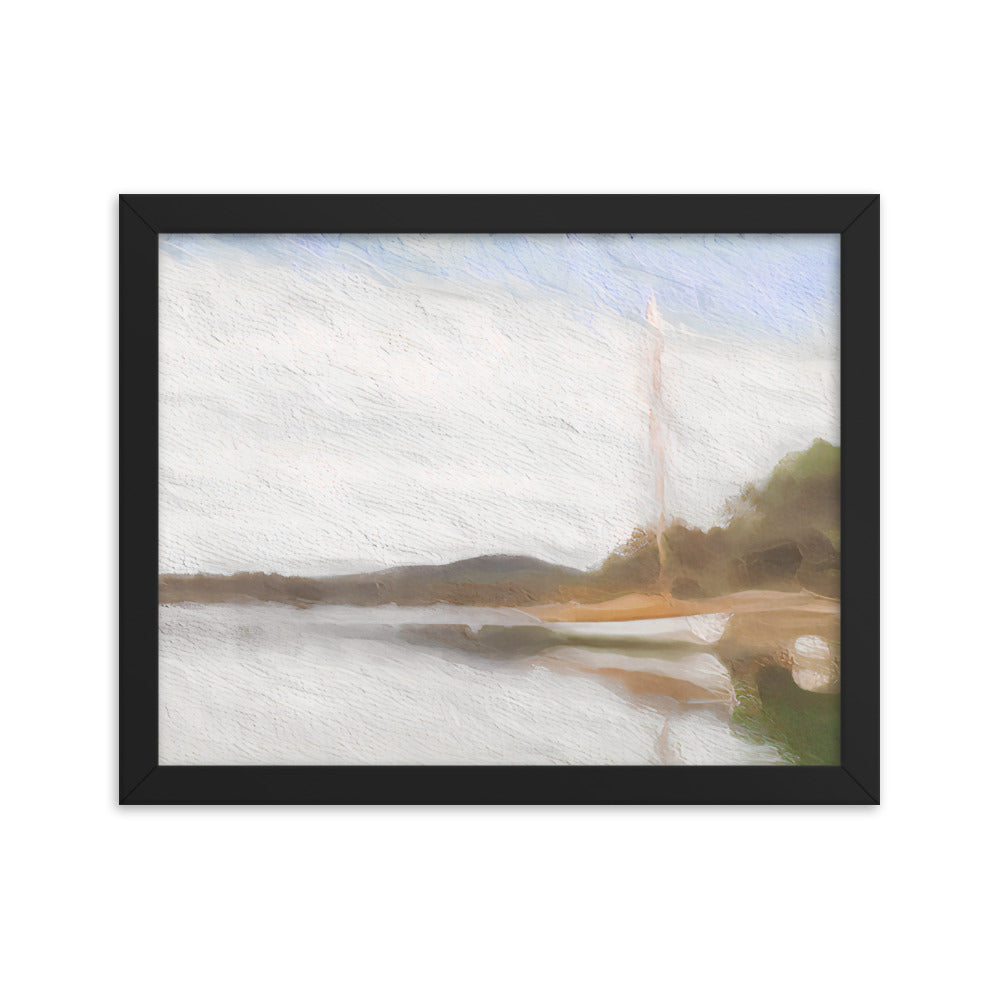 Framed Poster - White Moored Boat