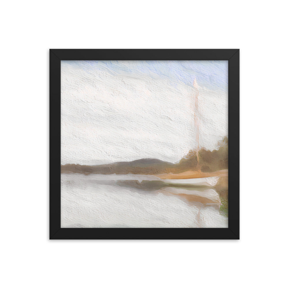 Framed Poster - White Moored Boat