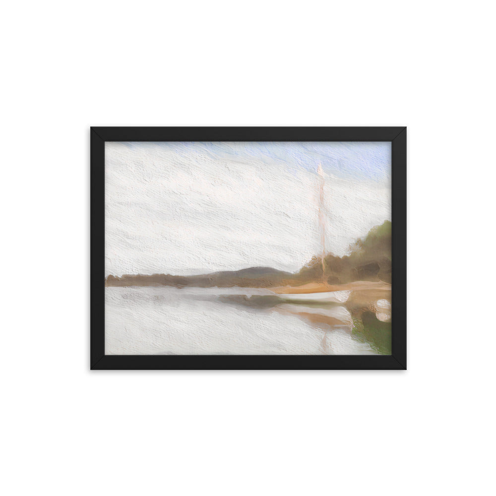 Framed Poster - White Moored Boat