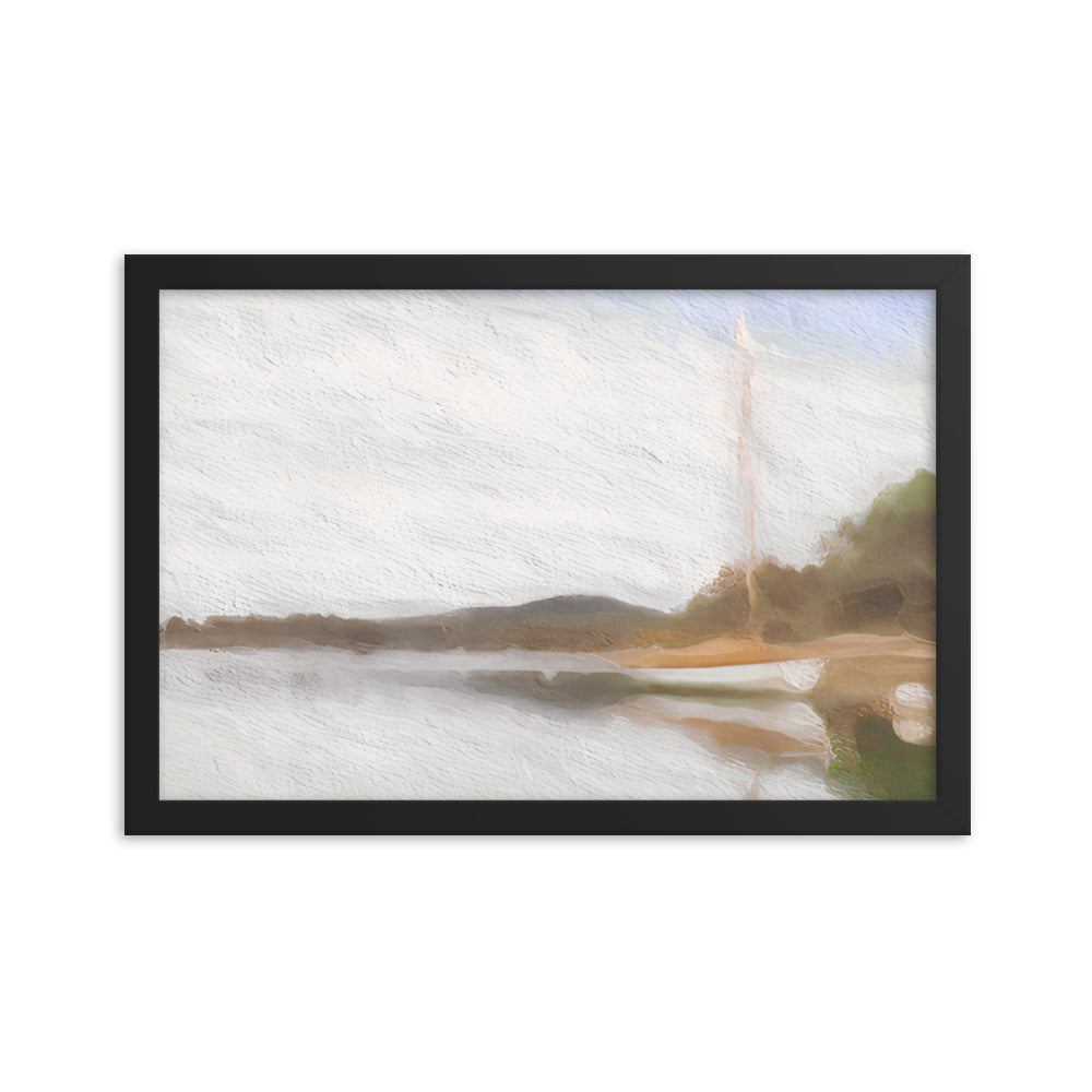 Framed Poster - White Moored Boat