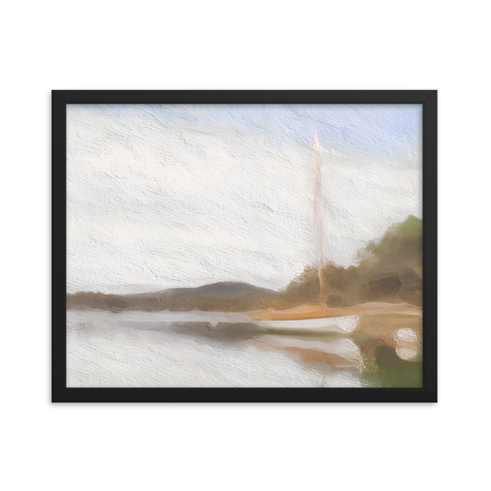 Framed Poster - White Moored Boat