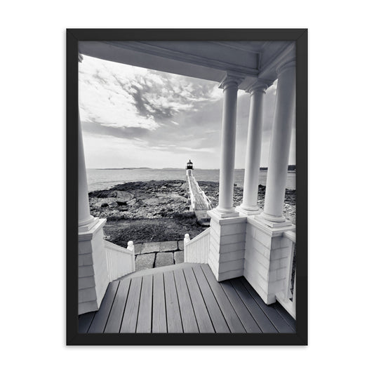 Framed Poster - The Porch At Marshall Point Lighthouse