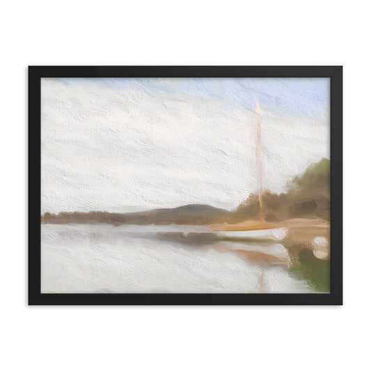 Framed Poster - White Moored Boat