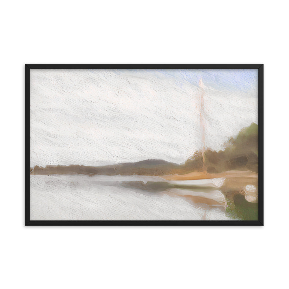 Framed Poster - White Moored Boat