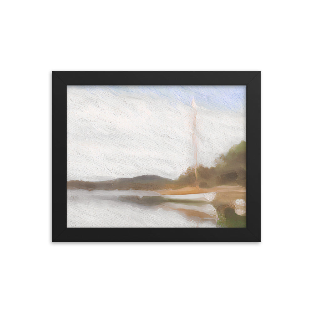 Framed Poster - White Moored Boat