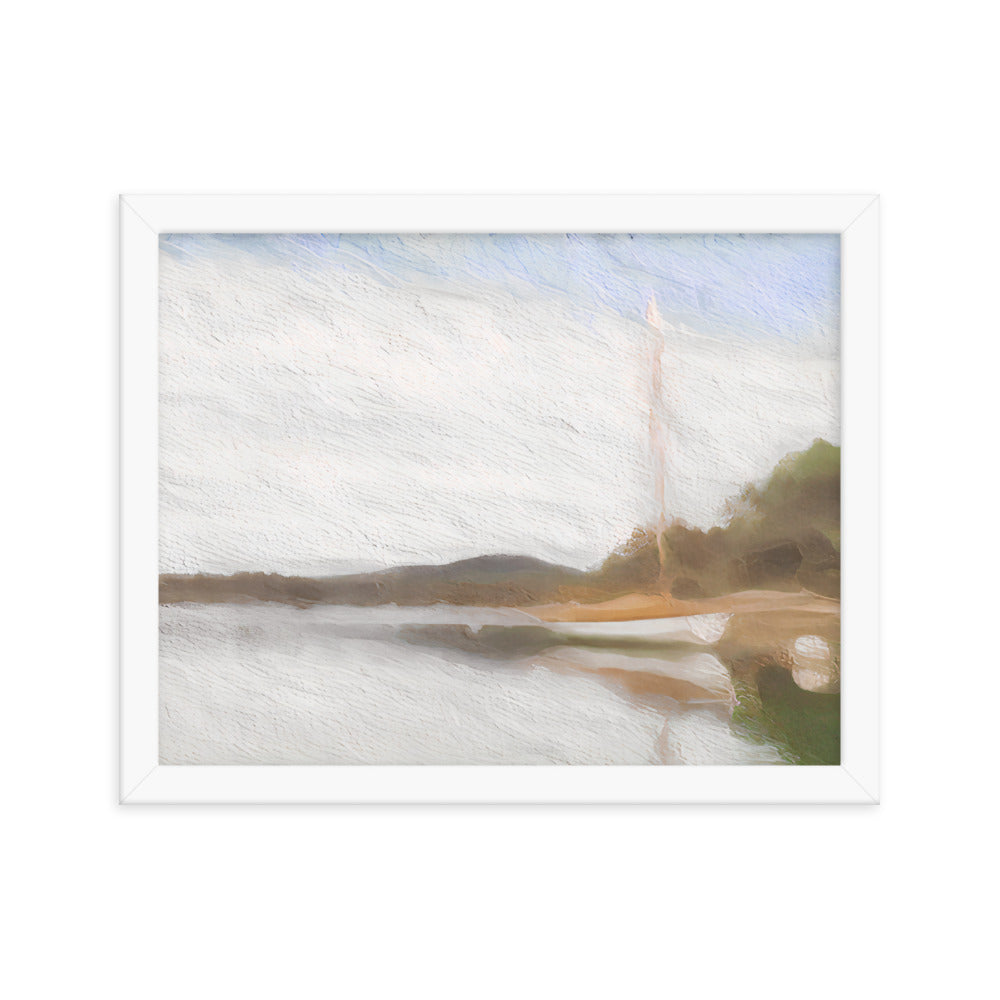 Framed Poster - White Moored Boat