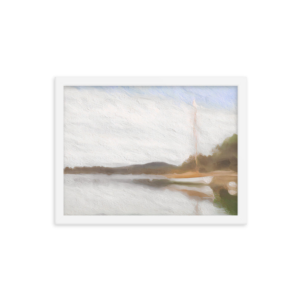 Framed Poster - White Moored Boat