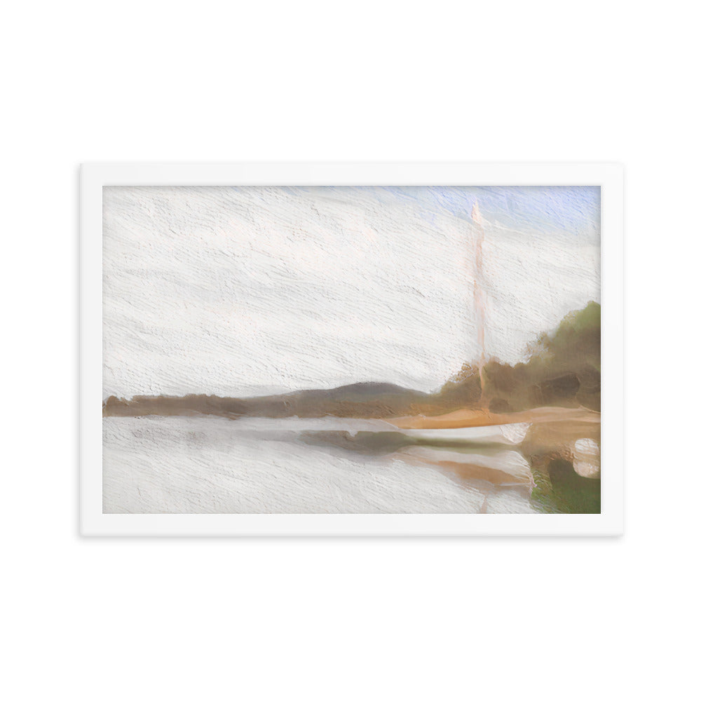 Framed Poster - White Moored Boat