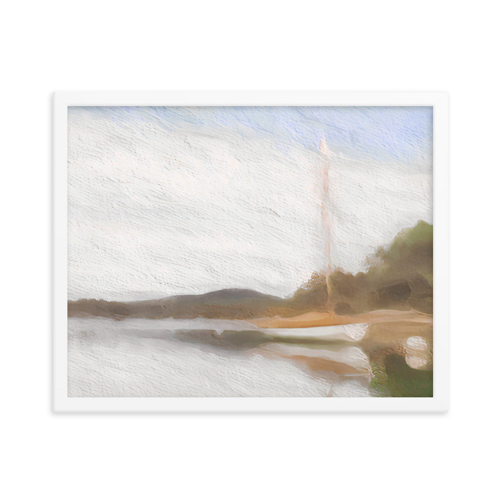 Framed Poster - White Moored Boat