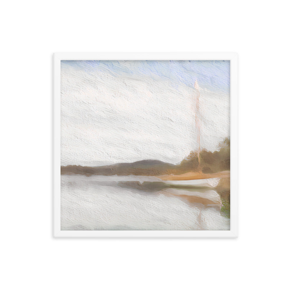 Framed Poster - White Moored Boat