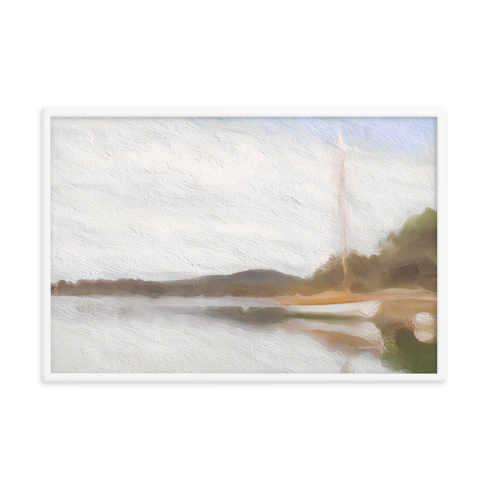 Framed Poster - White Moored Boat