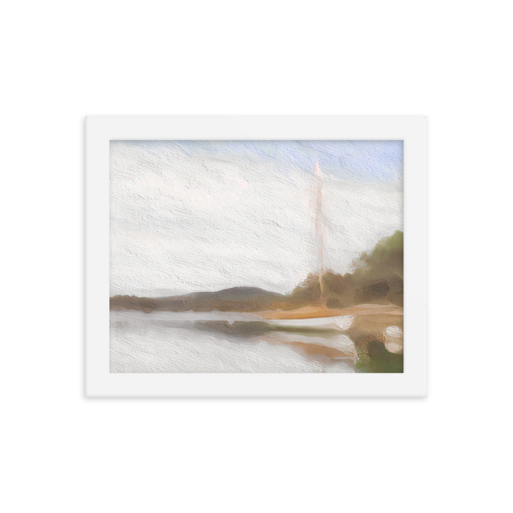 Framed Poster - White Moored Boat