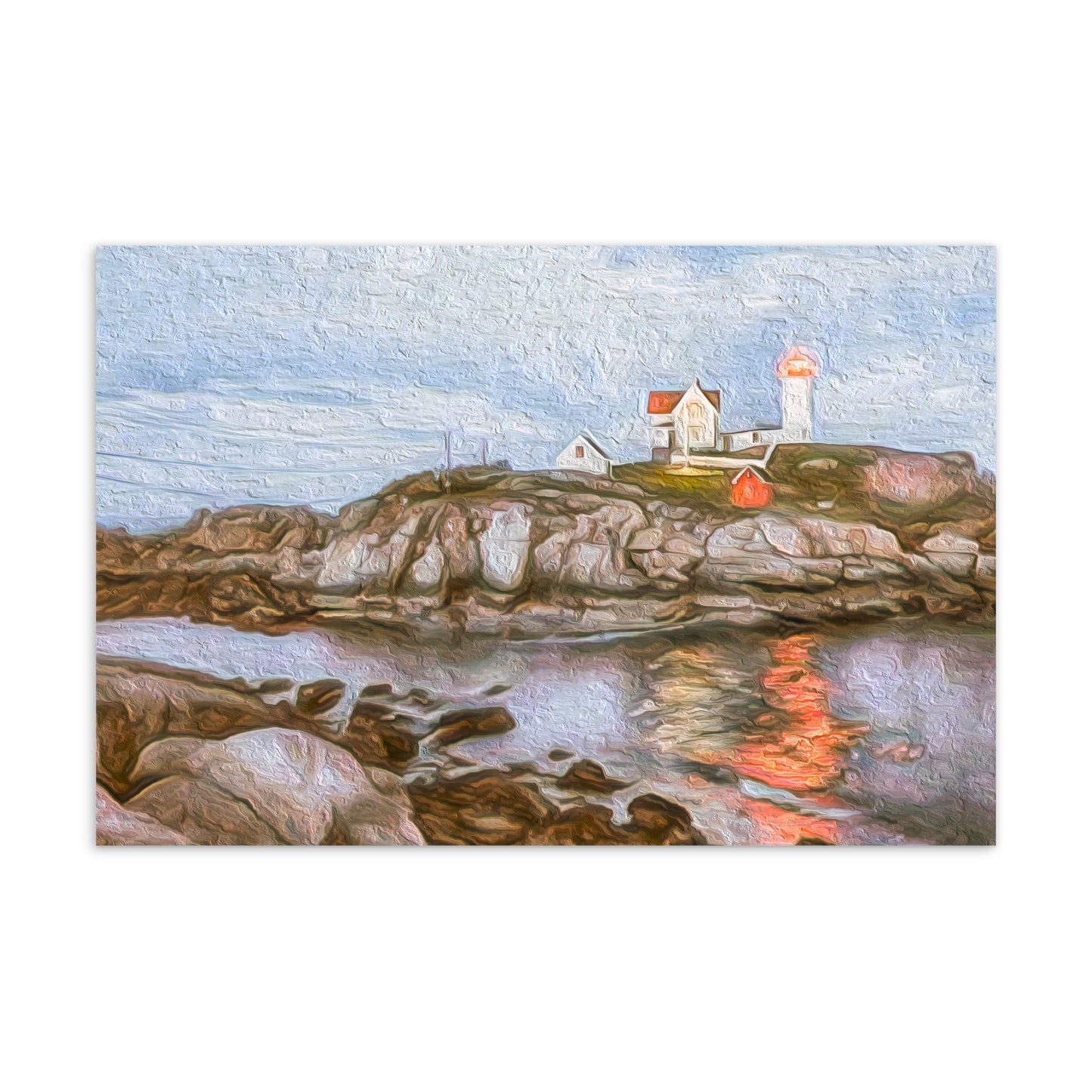 Nubble Light At Dusk Postcard