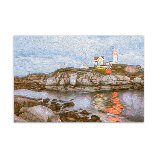 Nubble Light At Dusk Postcard