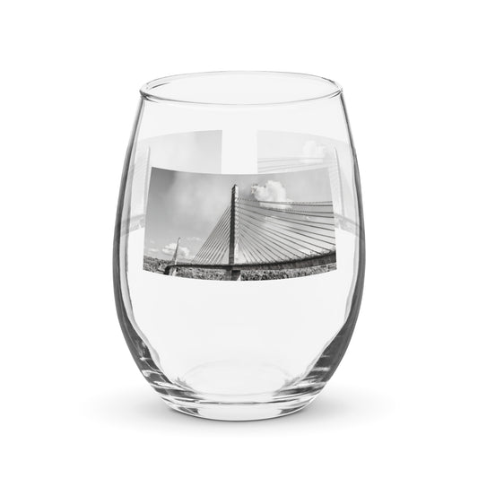 Stemless Wine Glass - Penobscot Narrows Bridge