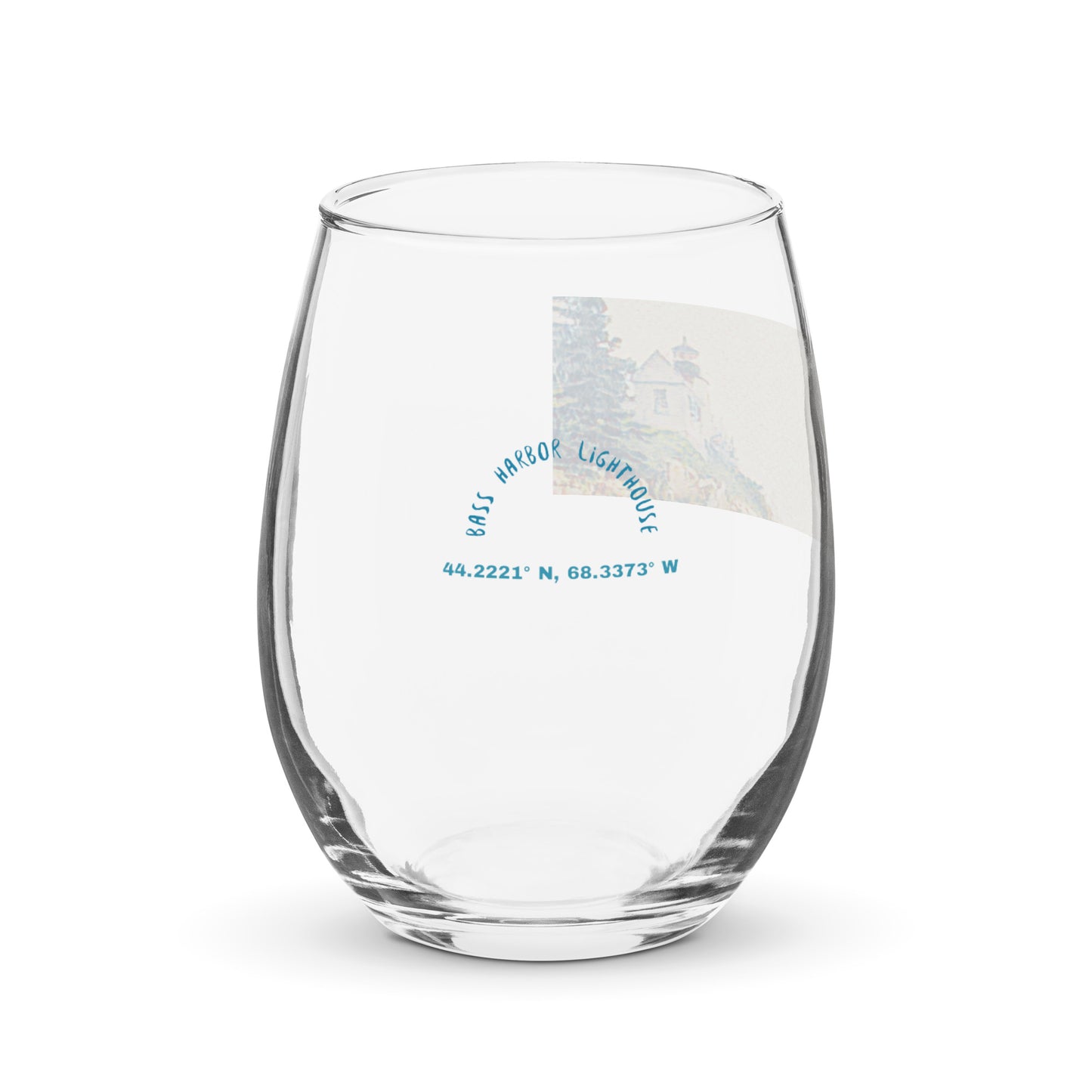 Stemless Wine Glass - Bass Harbor Lighthouse